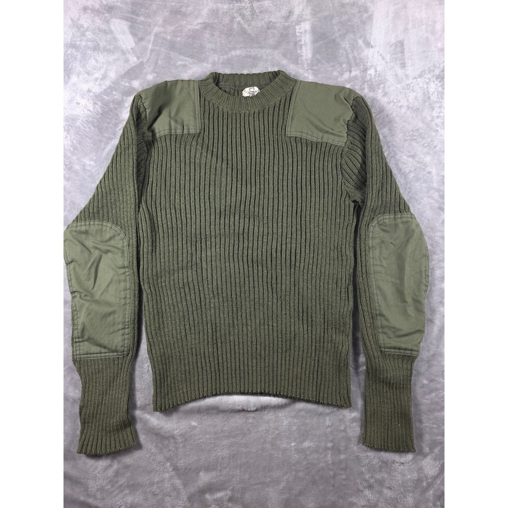 Mitts Nitts Military Wool Comando Service Sweater Mens 42 Ribbed Elbow Patch